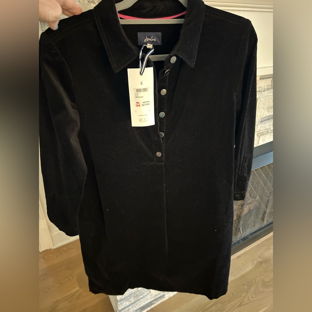 Women’s Joules Stella black corduroy dress size 4 New